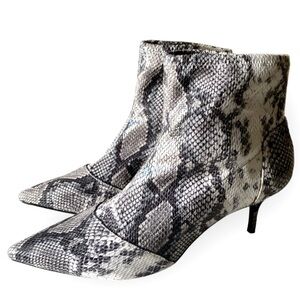 Charles David Snake Print Python Slip-On Bootie Point Toe 3” Heel Size 12M NWOT
